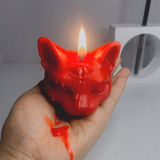 Garden Fragrance Three-eyed Cat Candle - image 1