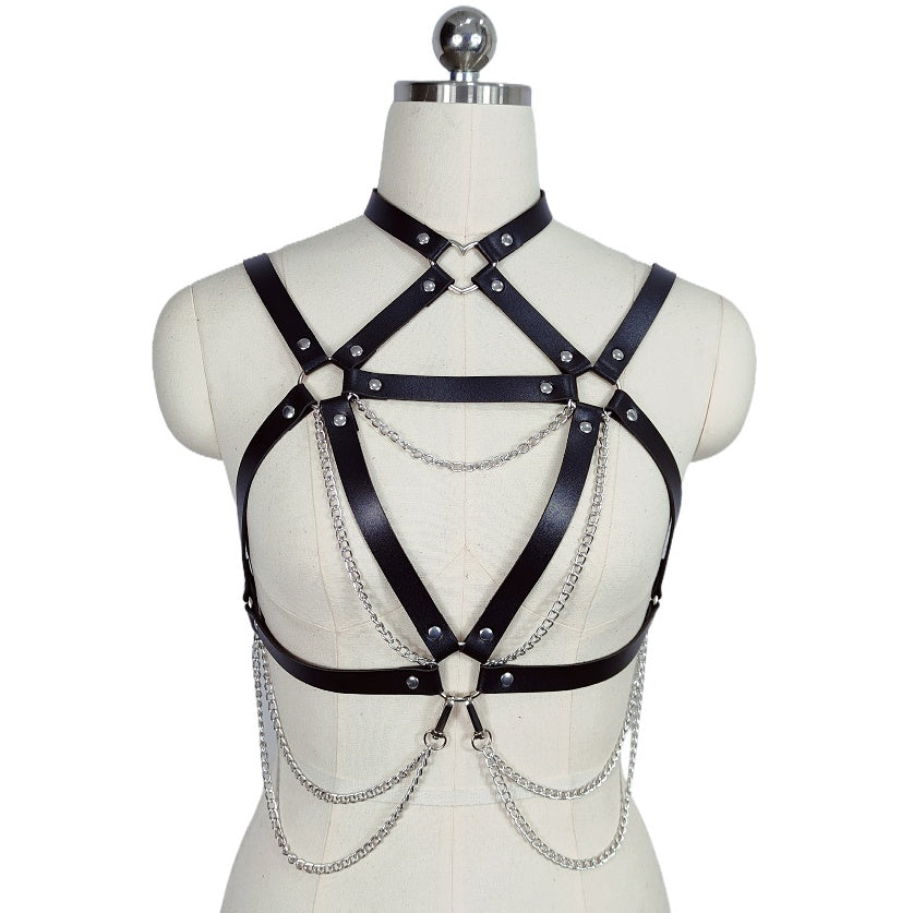 Leather Cutout Bondage Dress - image 7