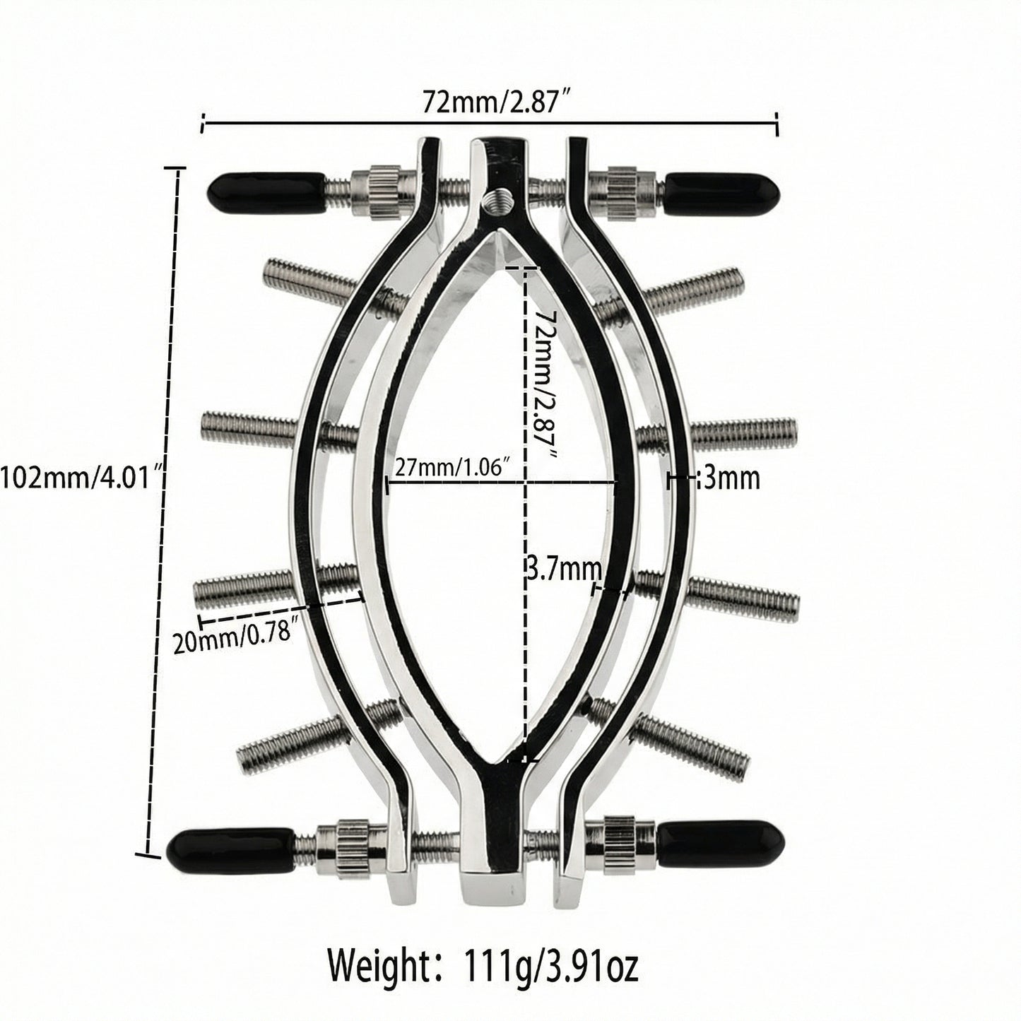 Stainless Metal Adjustable Labia Clamp for Sensation Play - image 7