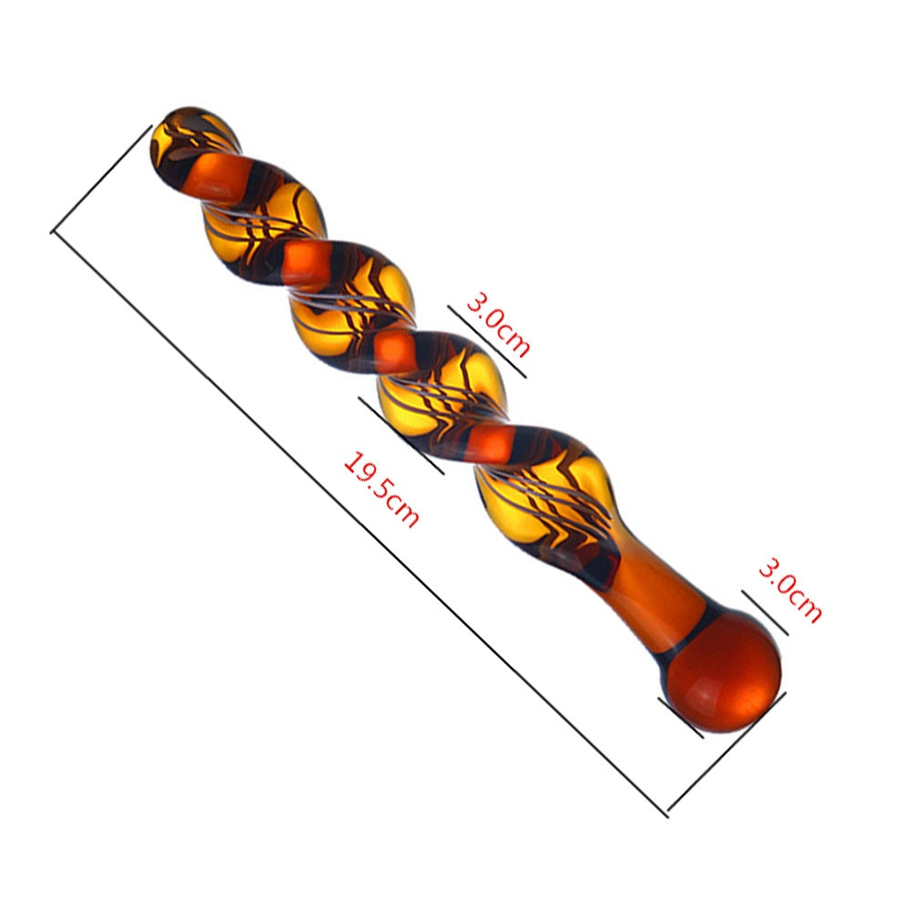 Crystal Touch: Temperature Play Glass Butt Plug - Brown - image 7