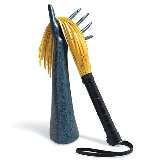 Yellow Pu Leather Tassels Flogger Horse Riding Whip - image 1