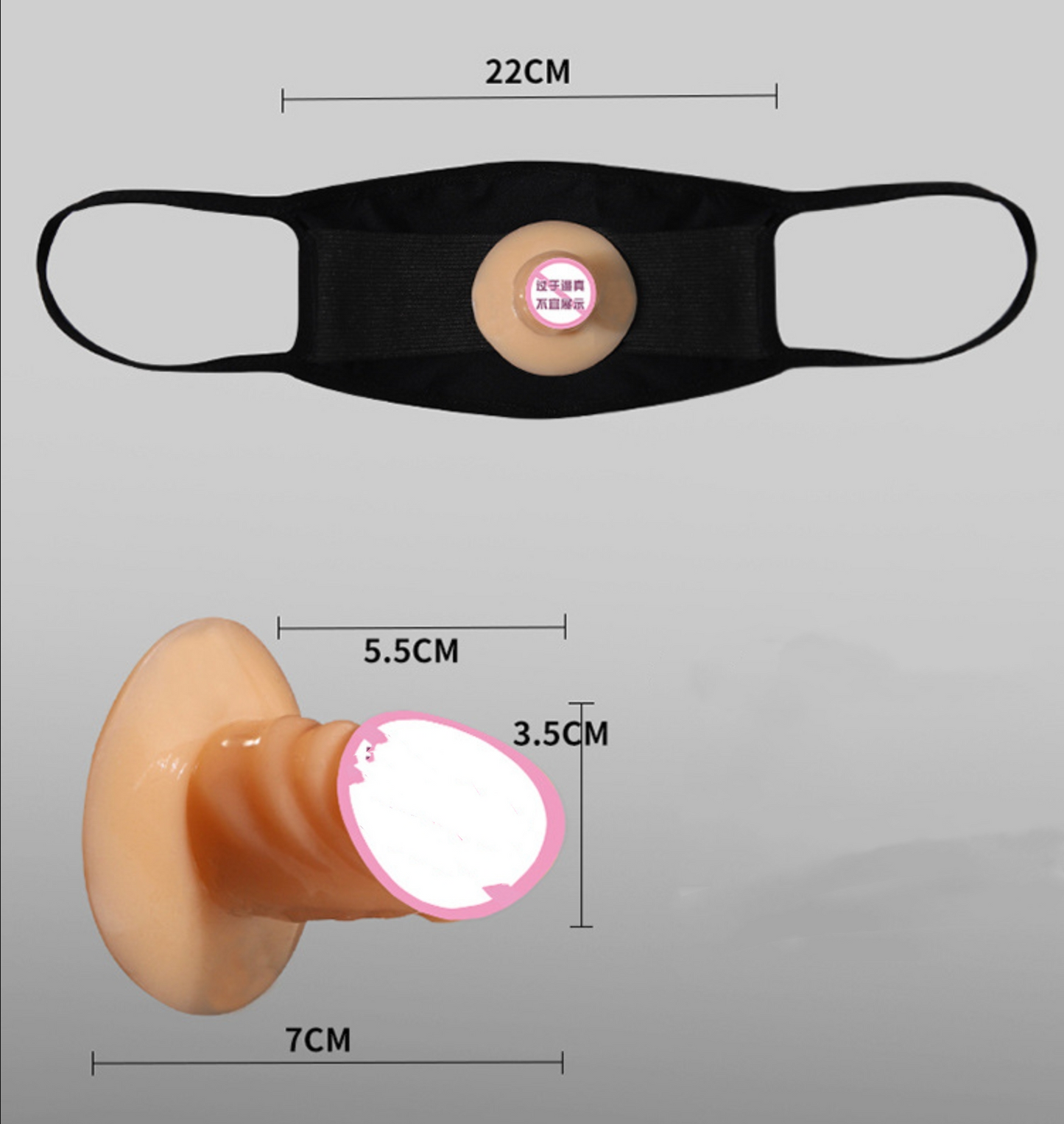 SM Mask Mouth Gag with Dildo - image 2