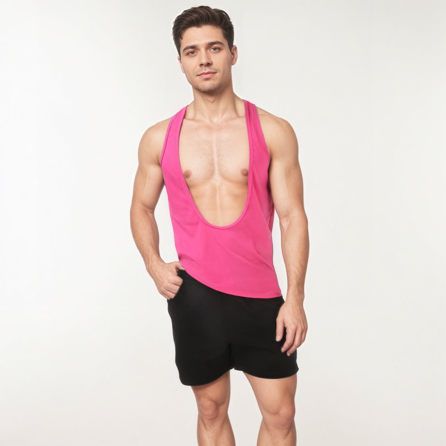 Man Deep V-neck Sexy Sleeveless Tops - image 12