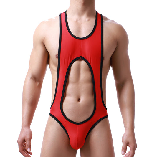 Jockstrap Backless Men Leotard - Red - 2XL - image 1