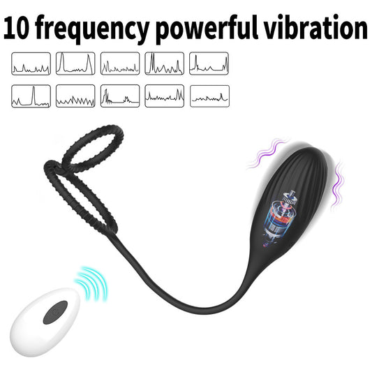 Rechargeable Silicone Butt Plug with Dual Rings & 10 Vibrations - image 0