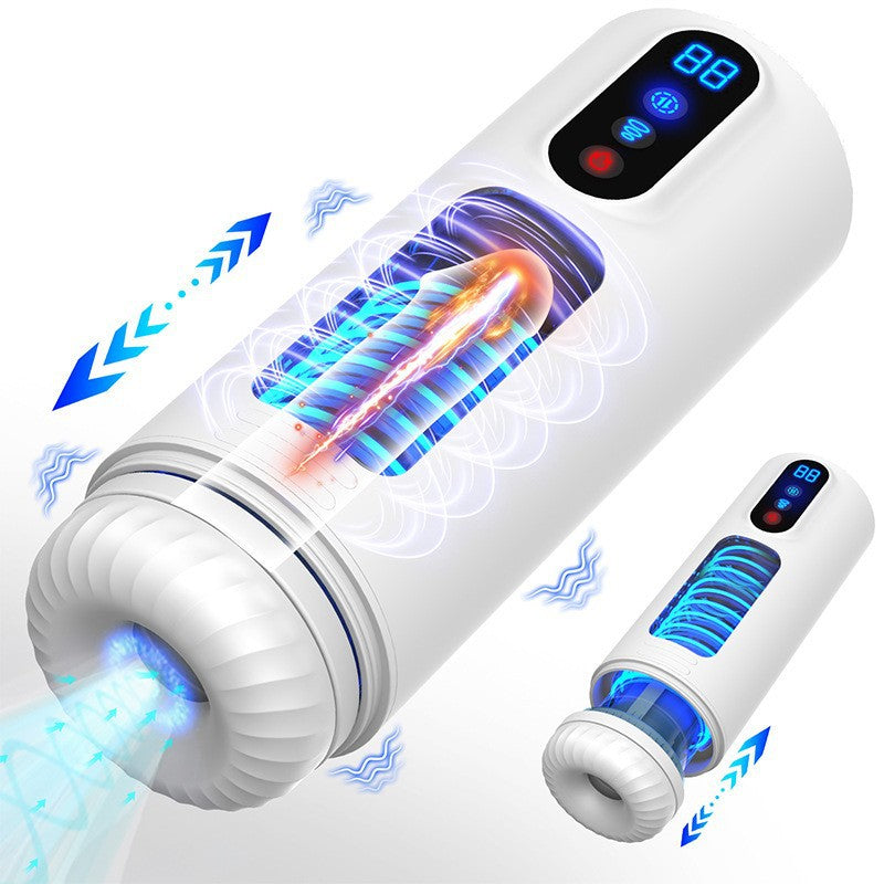 Ultra-Strong Suction Rotating Masturbation Cup - White - image 9