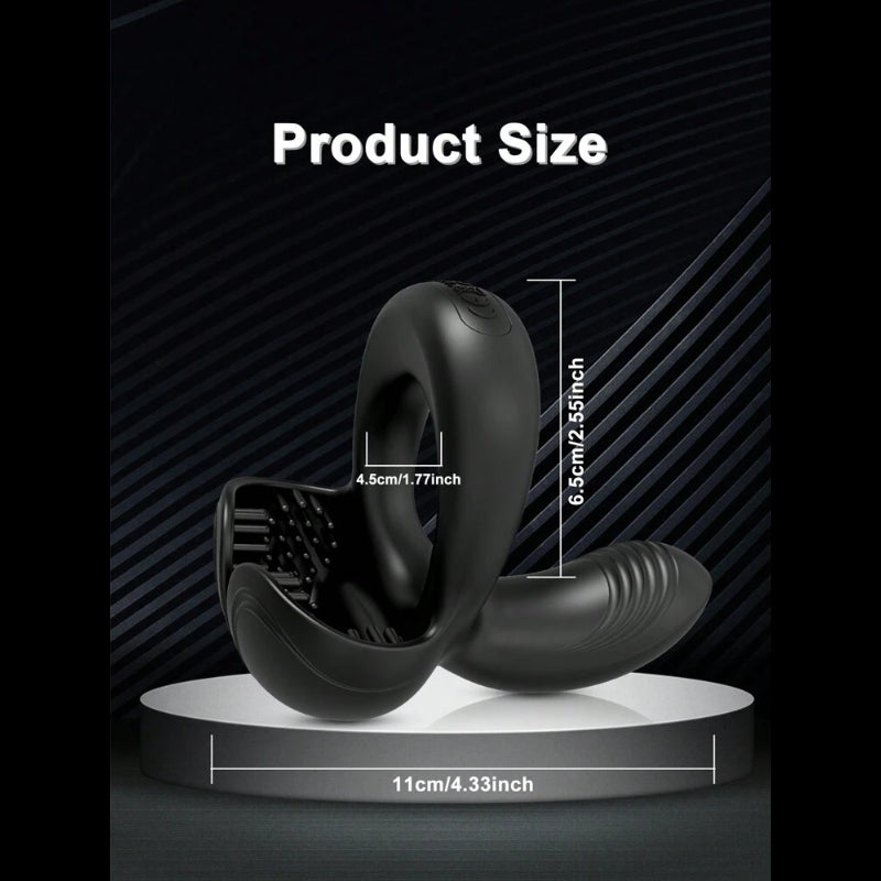 Men's Vibrating Ring with Perineum & Testicle Stimulation – Designed for Shared Pleasur - image 9