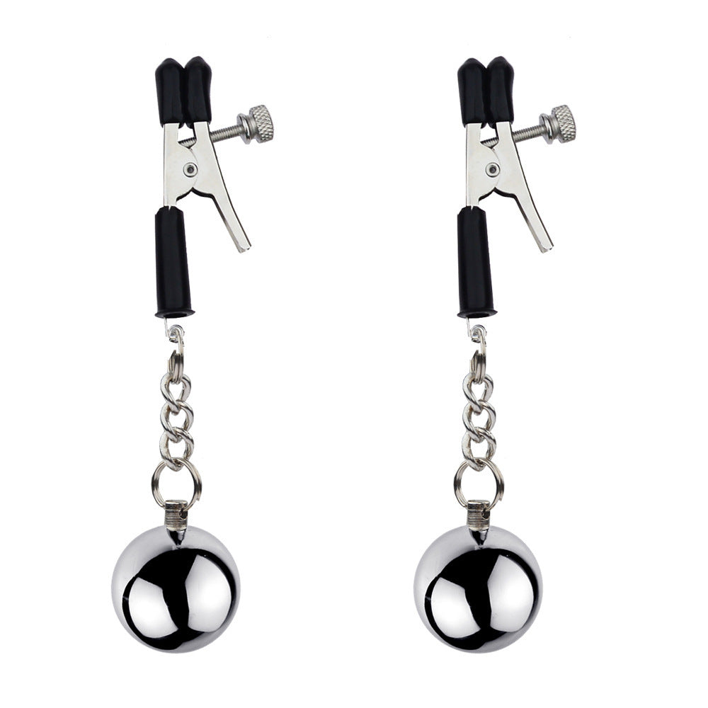 BDSM Long Nipple Clamps Nipple Clips - Silver - image 0