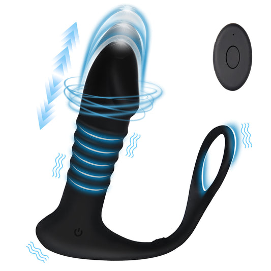 6.69''x1.7'' G Spot Butt Stimulator For Couple - Black - image 1