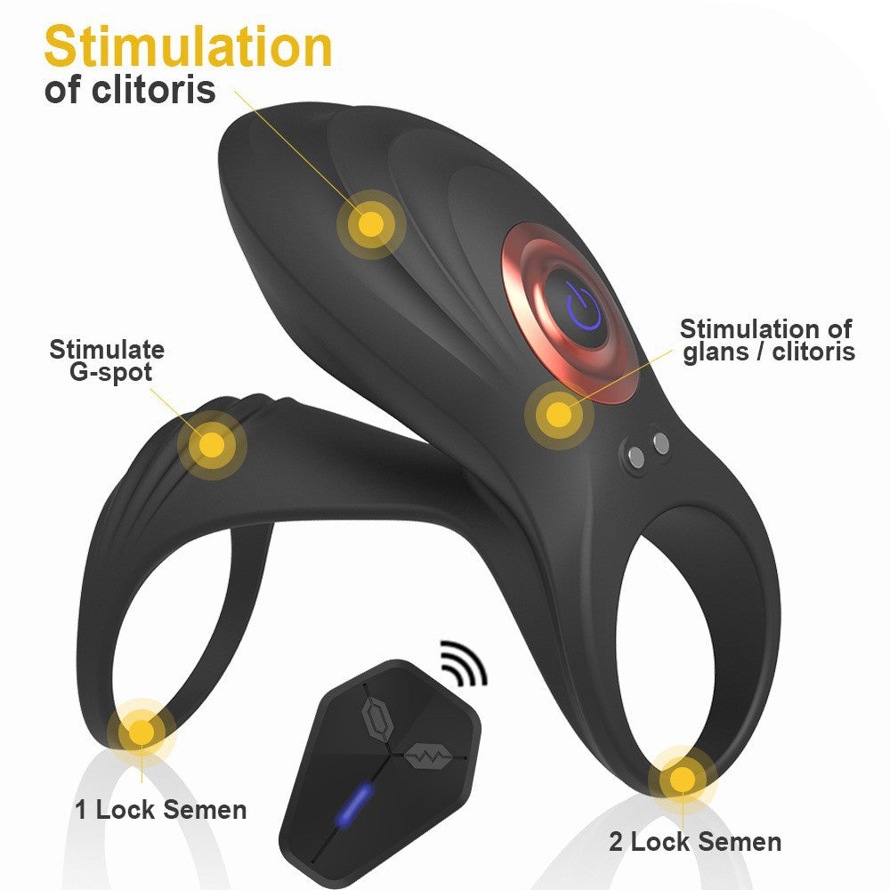 Locked Pulse Dual-Stimulation Cock Ring with Clitoral & G-Spot Vibrators - image 4
