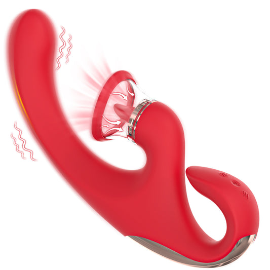 9+9 Dual Stimulation Clitoral Suction & G-spot Vibrator - Rose - image 5