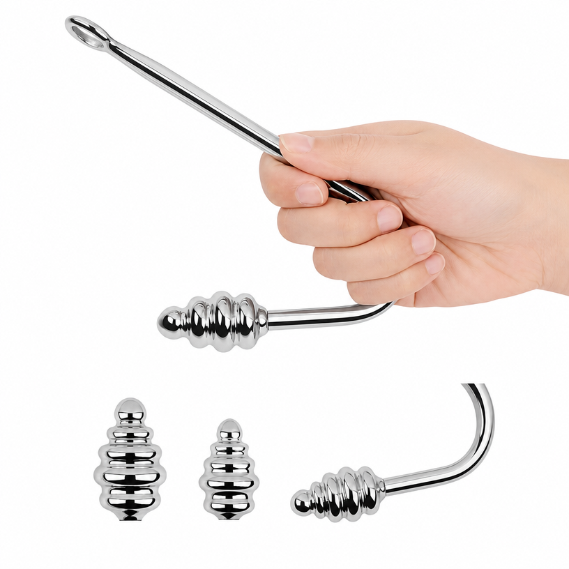 Precision Screw-In Ribbed Anal Hook Set - image 3