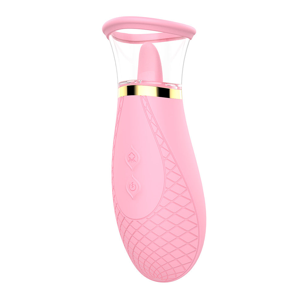 Silicone Nipple Clit Sucking Licking Vibrator - Pink - image 7