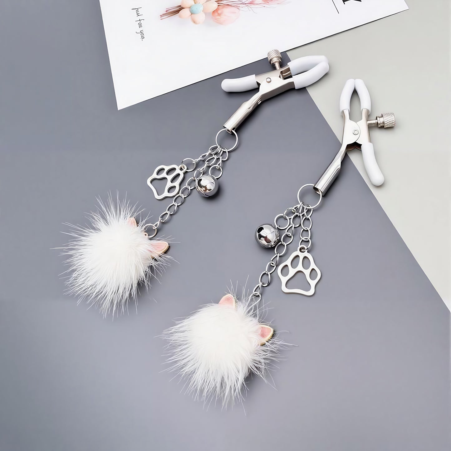 Fluffy Cat Bell Nipple Clamps - C - image 4