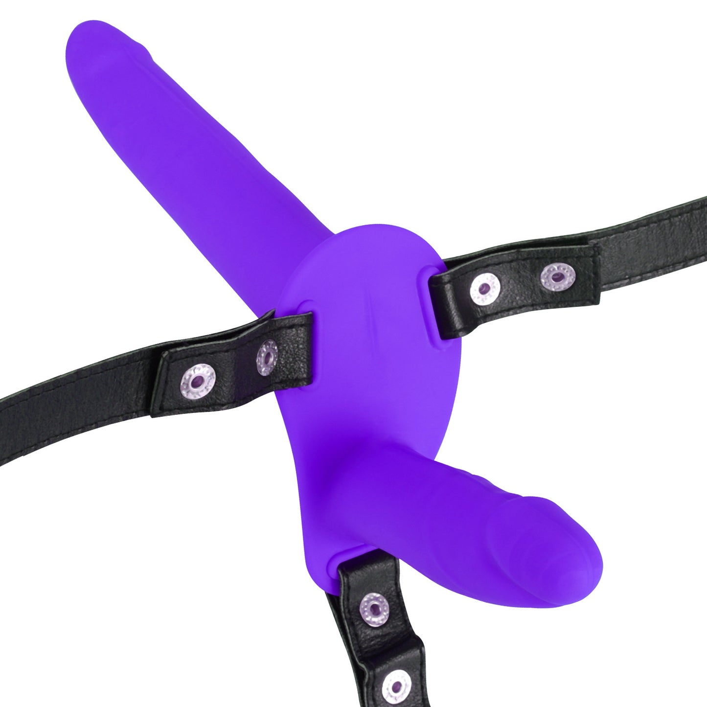 Detachable Silicone Strap-On Harness Dildo - Purple - Plus Size - image 10