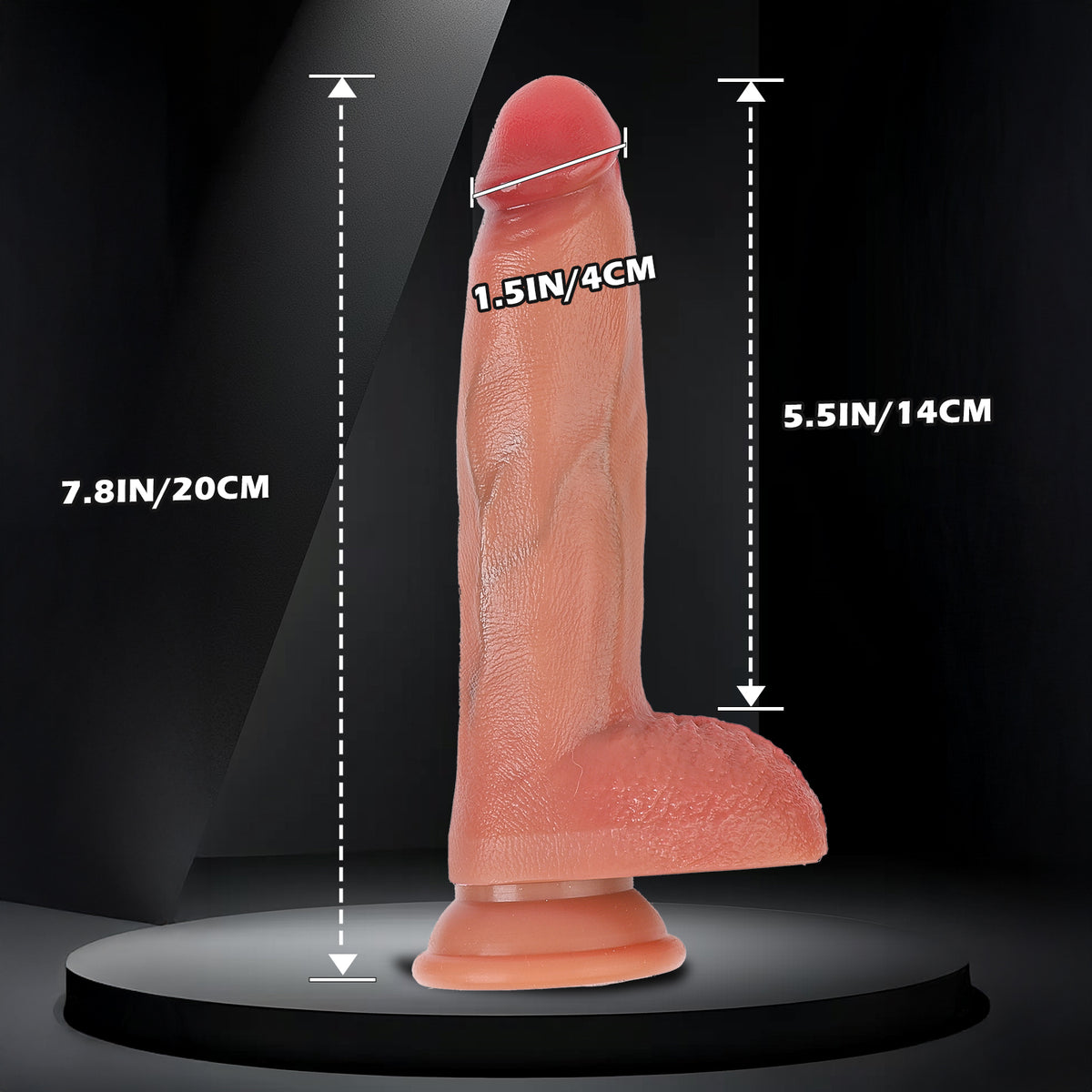 Realistic Silicone Dildo – 3 Sizes for Every Mood (5.9" / 7.8" / 9.8") - M - Nude - image 16