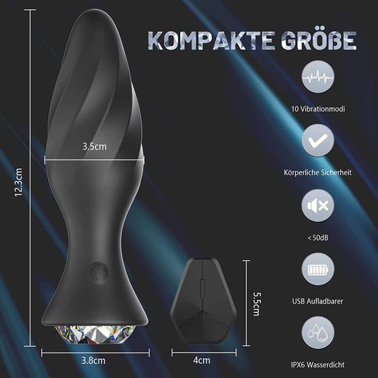 Rechargeable Gem Vibrating Anal Plug - image 1