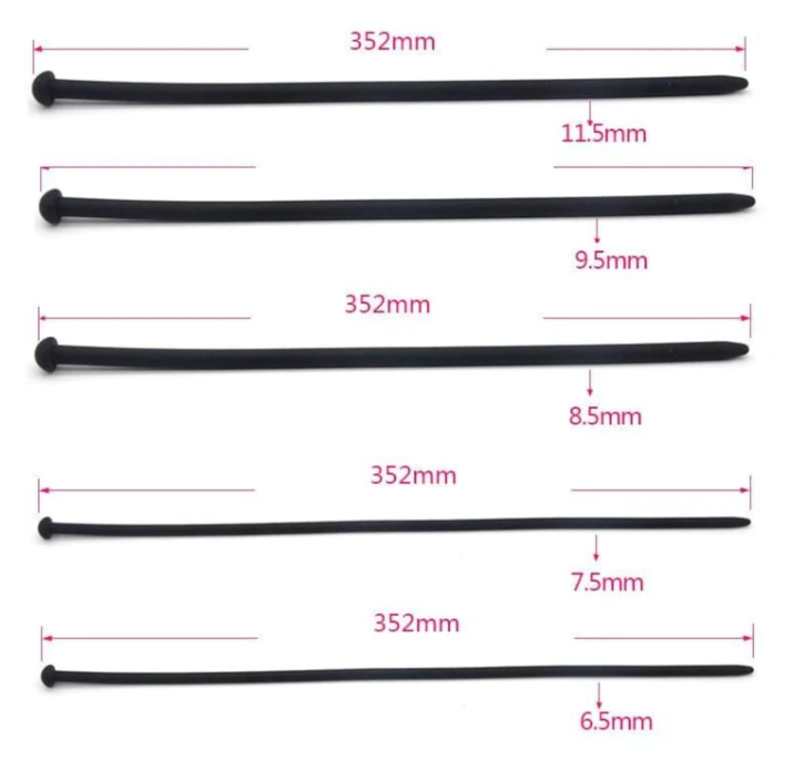 Black Silicone Urethral Sounds 7pcs Set - image 6