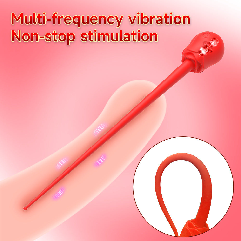 9.17" Silicone Rosebud Vibrating Urethral Wand - image 6