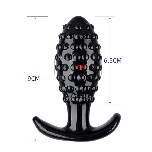 Pineapple Crystal Creative Butt Plug - Black - M - image 1