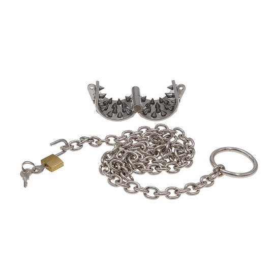 Stainless Steel Ring Testicle Ring with Spikes and Chain - image 1