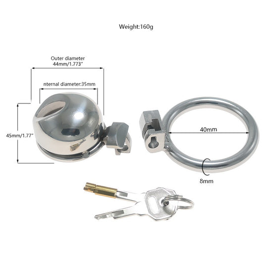 Men's Thickened Stainless Steel Chastity Cage - 40mm - image 1