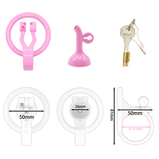 3D Printed Inverted Chastity Cage - Pink - 50mm - image 1