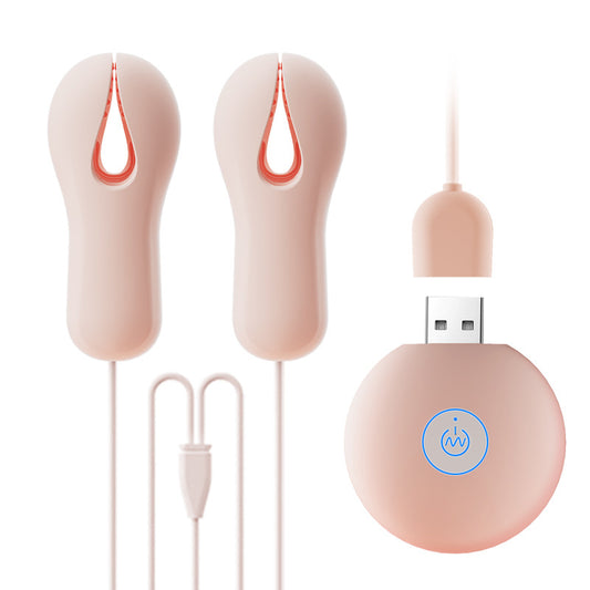 Rechargeable Vibrating Nipple Clamps – Multiple Modes - Pink - image 1