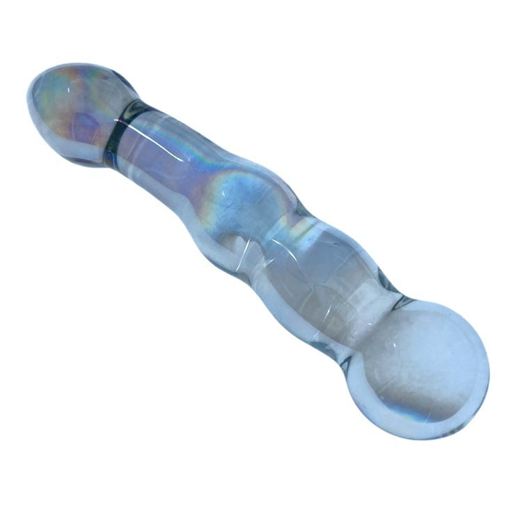 Colorful Glass Penis Masturbation Stick Sex Toy - image 3