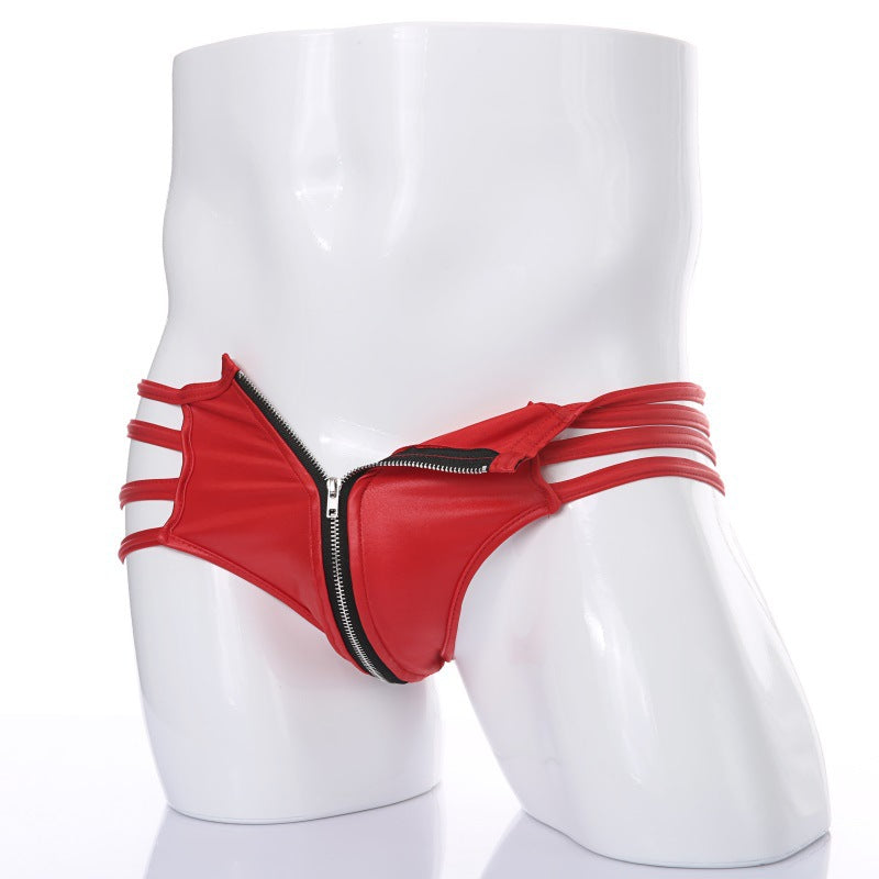 Sexy Men's Underwear Lingerie Thong with Front Zipper
