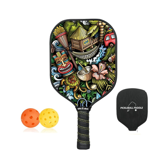 Farm Graffiti Pickleball Paddle Honeycomb Outer Double-sided Fiberglass and Graphite Carbon Fibre
