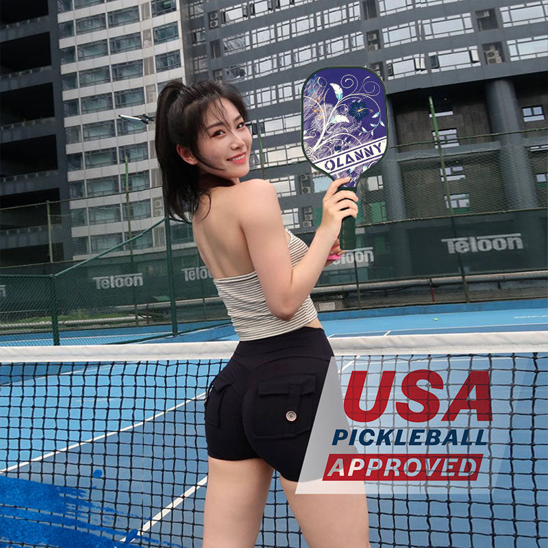 Lavendar Pickleball Paddle Fiberglass and Graphite Composite Solid Paddle