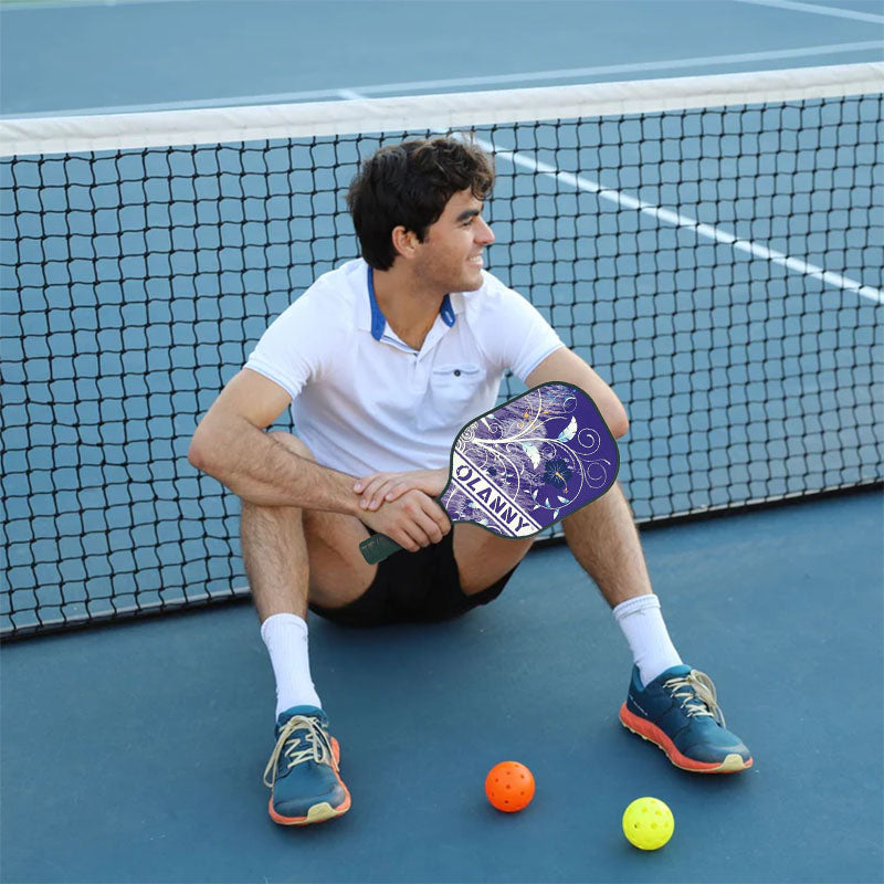 Lavendar Pickleball Paddle Fiberglass and Graphite Composite Solid Paddle
