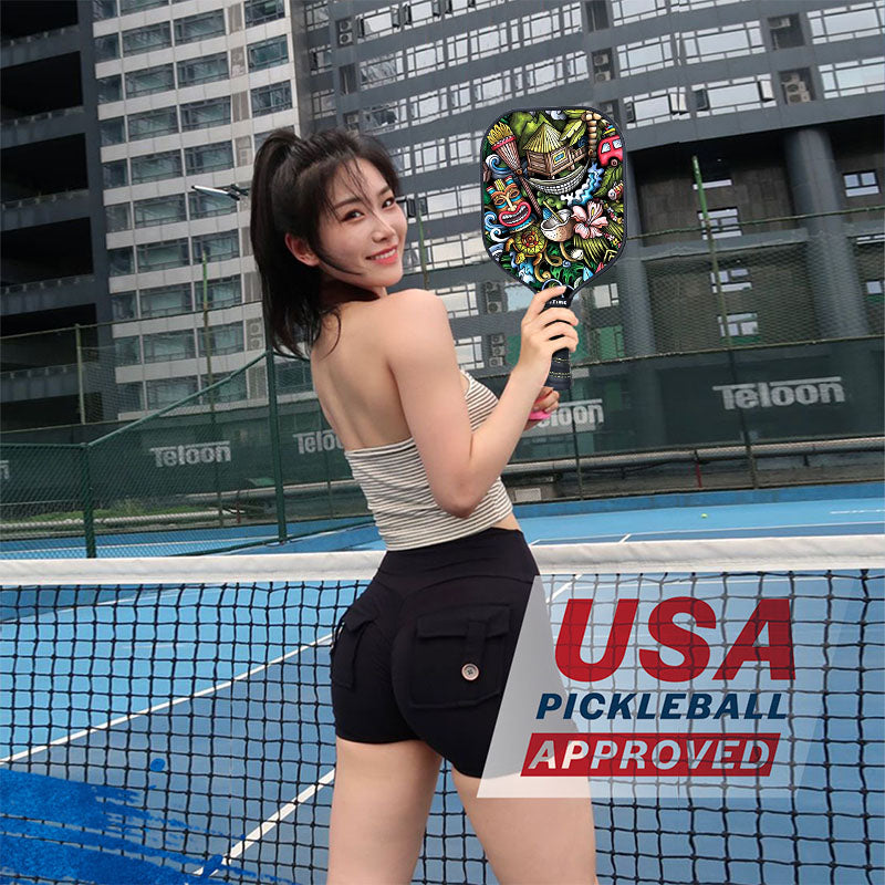 Farm Graffiti Pickleball Paddle Honeycomb Outer Double-sided Fiberglass and Graphite Carbon Fibre