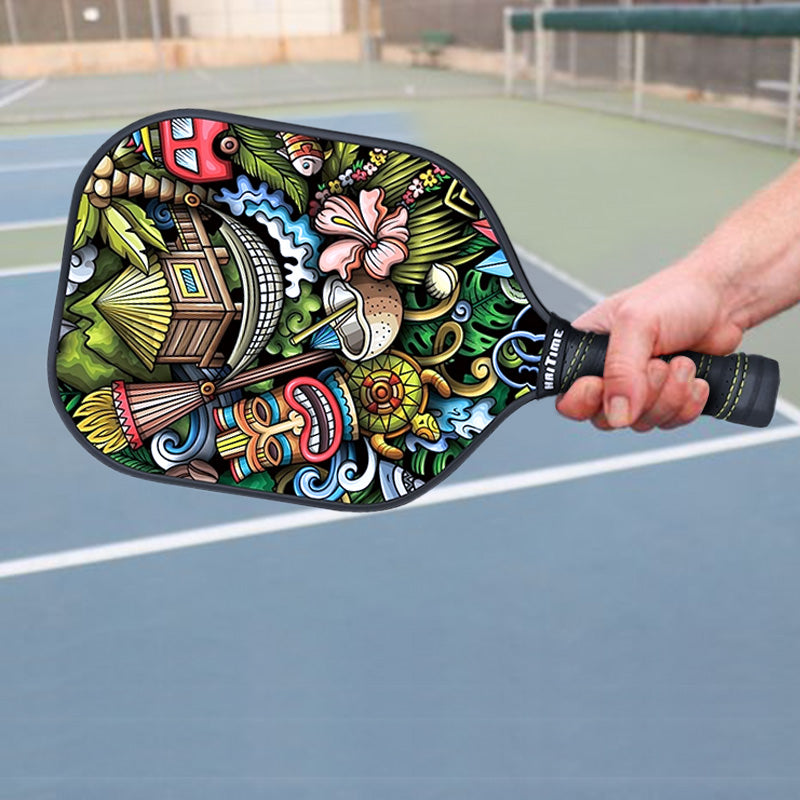 Farm Graffiti Pickleball Paddle Honeycomb Outer Double-sided Fiberglass and Graphite Carbon Fibre