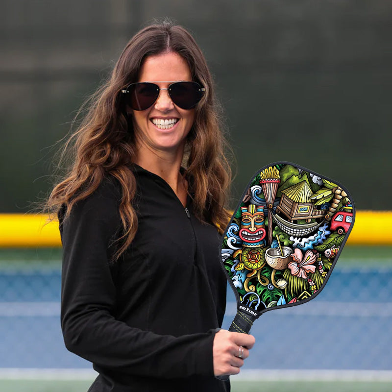 Farm Graffiti Pickleball Paddle Honeycomb Outer Double-sided Fiberglass and Graphite Carbon Fibre