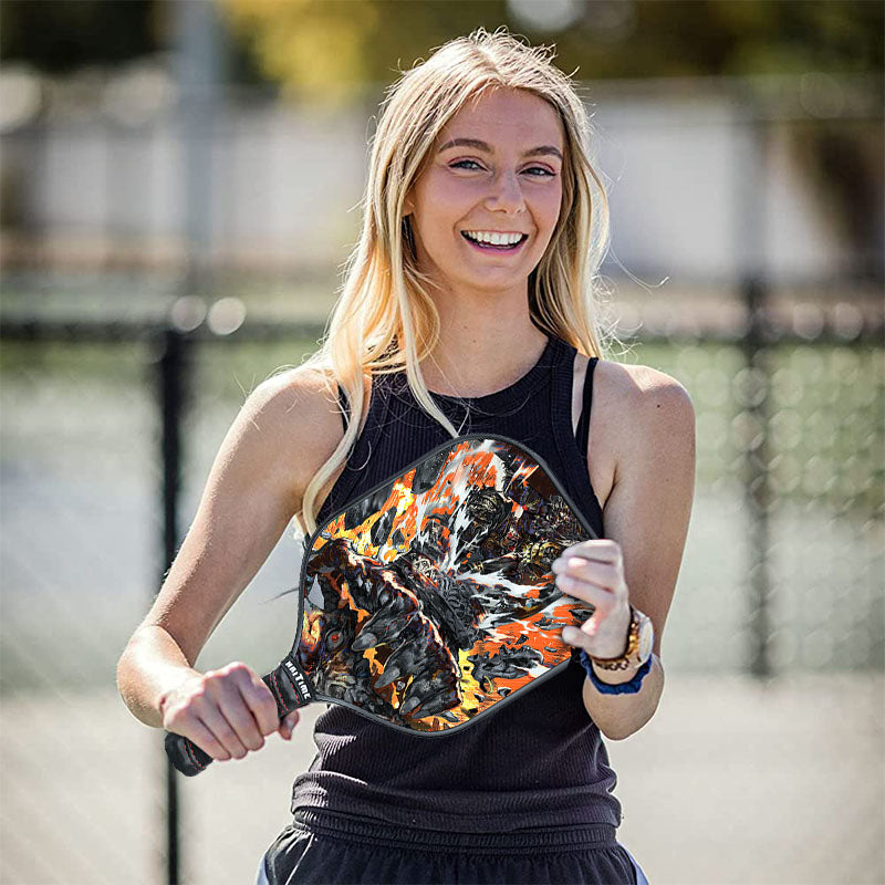 Red Power Pickleball Paddle Honeycomb Outer Double-sided Glass and Carbon Fibre