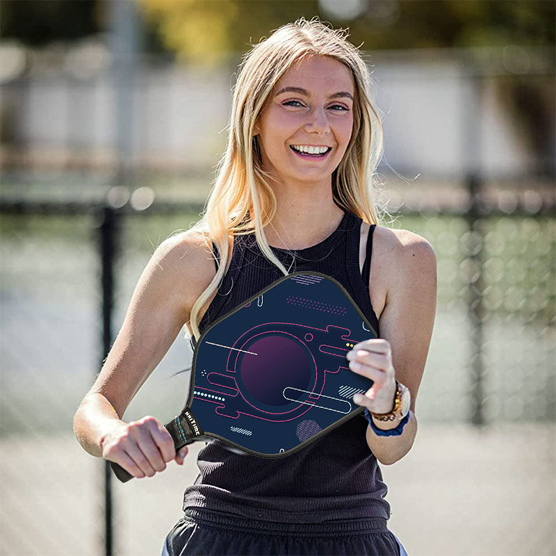 Pickleball Paddle with Balls & Cover - Made of Honeycomb Double-sided Glass and Carbon Fibre