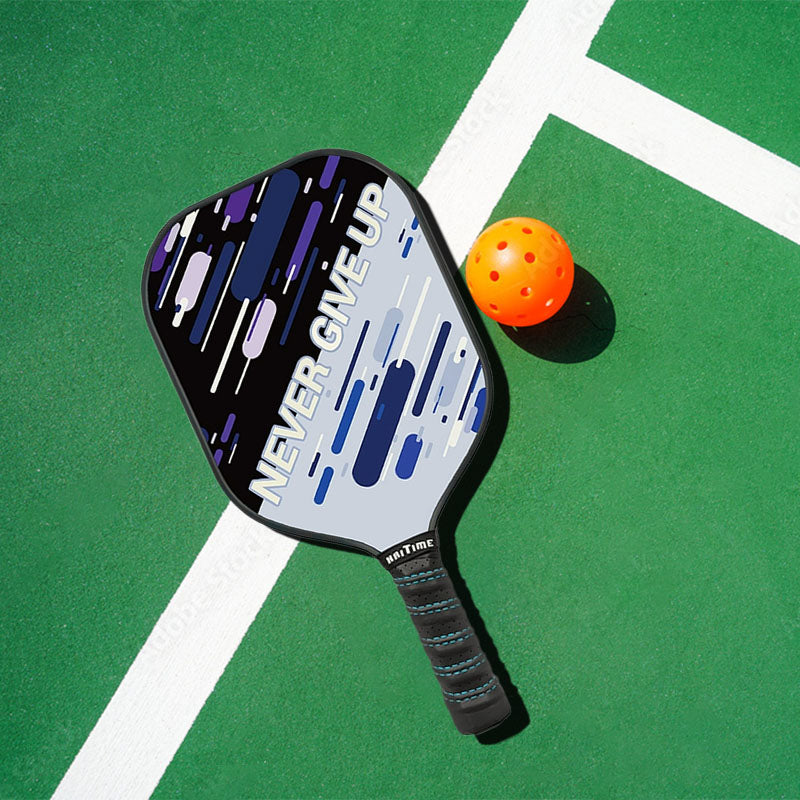 Never Give Up Pickleball Paddle with Balls & Cover - Made of Honeycomb Double-sided Glass and Carbon Fibre