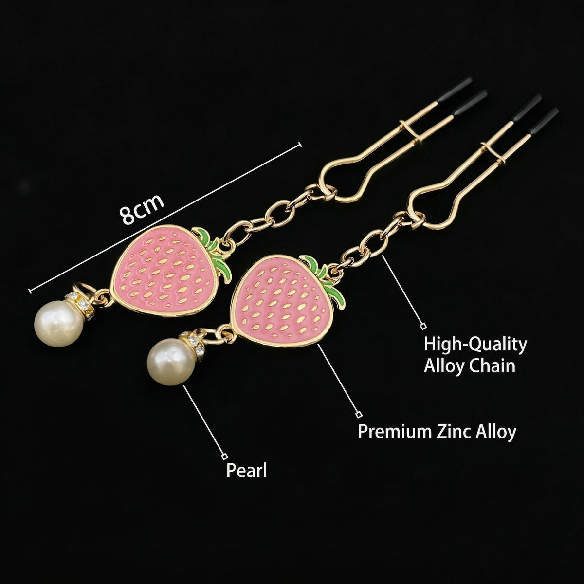 Cute Strawberry Nipple Clamps With Adjustable Dual Clip Design - image 13