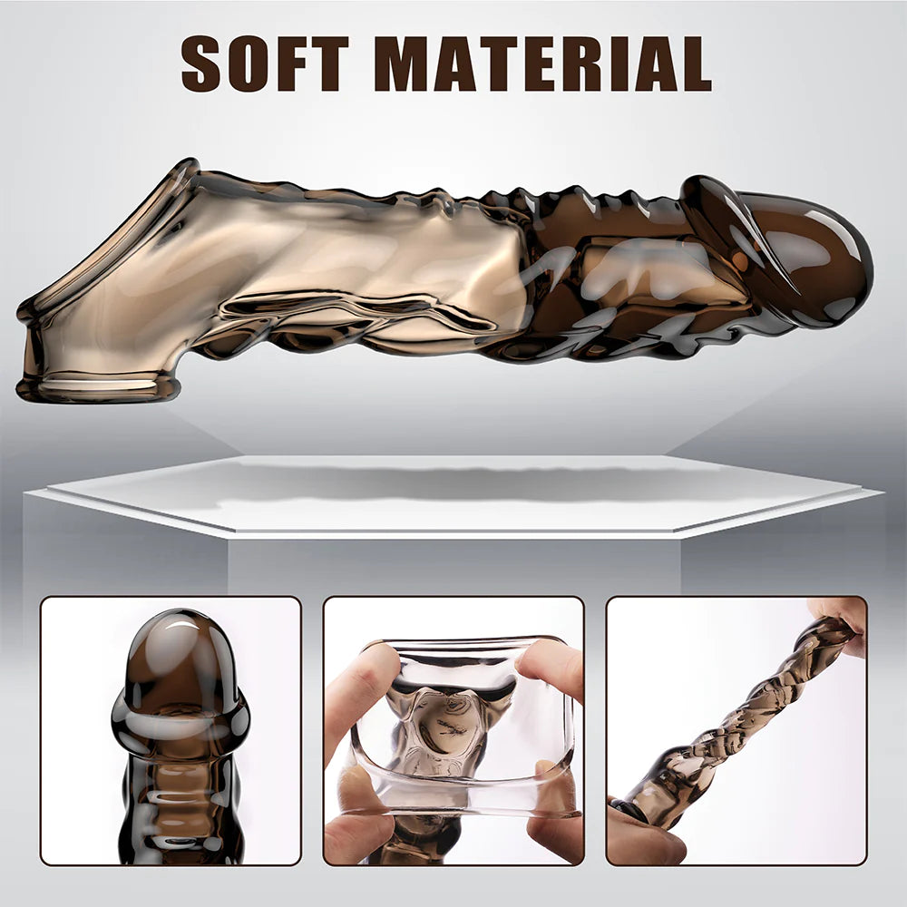 Reusable Vibrator Penis Sleeve With Cock Ring - 3.6 Inch - image 4