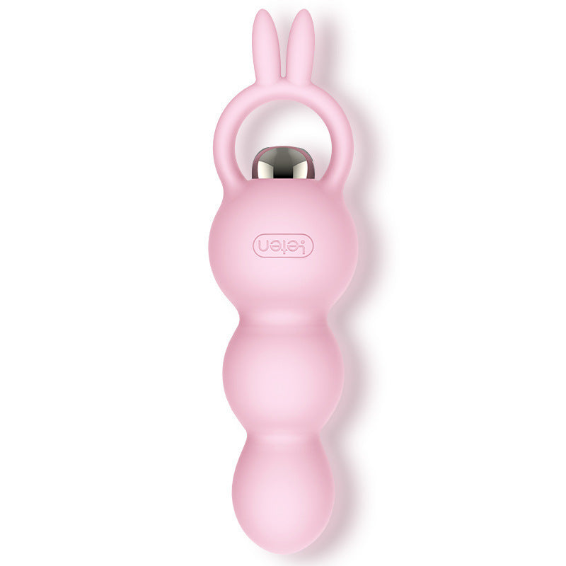 Vibrating Cute Pink Silicone Butt Plug with Finger Loop - B - image 3