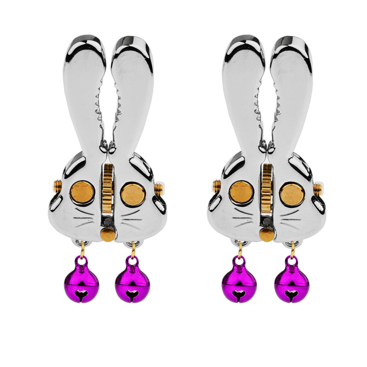 Adjustable Bunny Nipple Clamps – Sensory Play with Bells & Gear Control - image 14