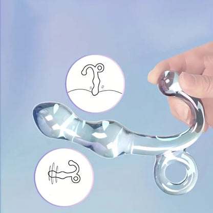 Glass Pull-Ring Anal Beads & Crystal Dildo - image 1