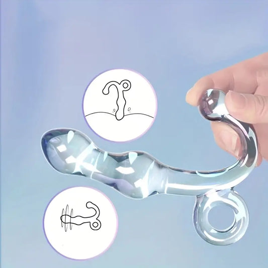 Glass Pull-Ring Anal Beads & Crystal Dildo - image 1