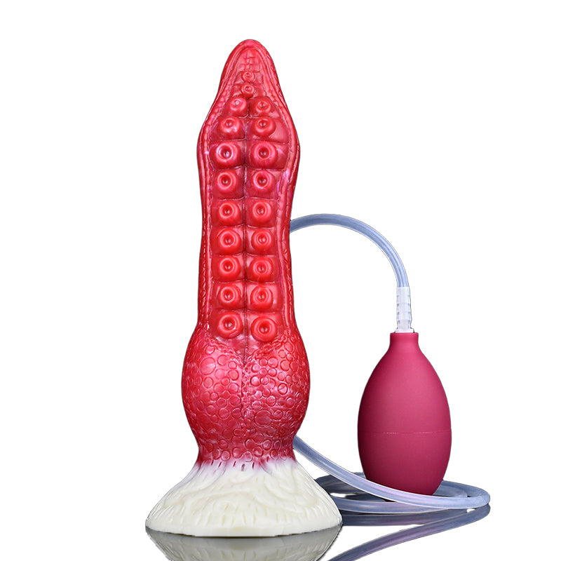 Tentacle Squirting Dildo with Suction Cup  - Red - Pro - image 9