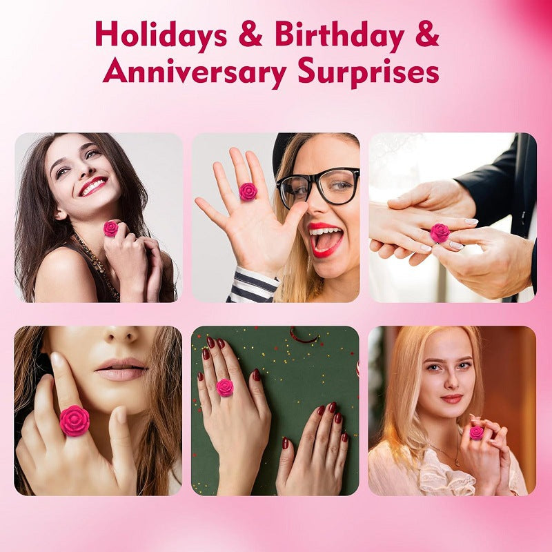 Rose Mini Finger Vibrator Ring Clit Stimulator - image 3