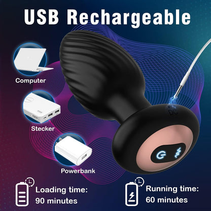 360° Rotation Prostate Vibrating Butt Plug - image 4