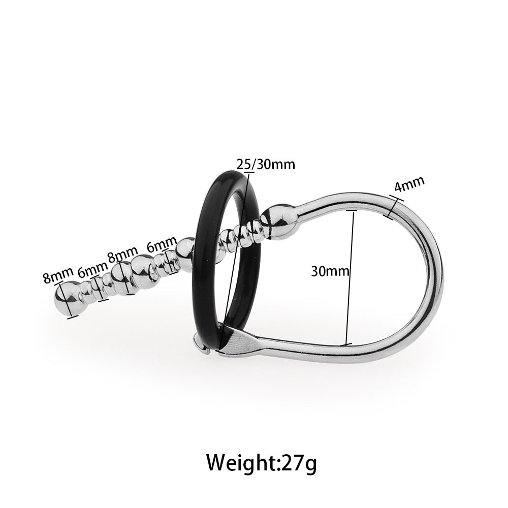 7 Styles Stainless Steel Urethral Sounding with Silicone Cock Ring - A - image 3