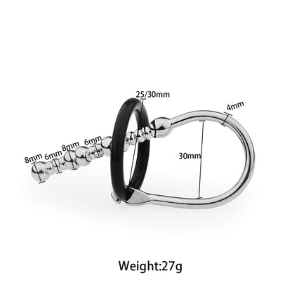 7 Styles Stainless Steel Urethral Sounding with Silicone Cock Ring - A - image 3